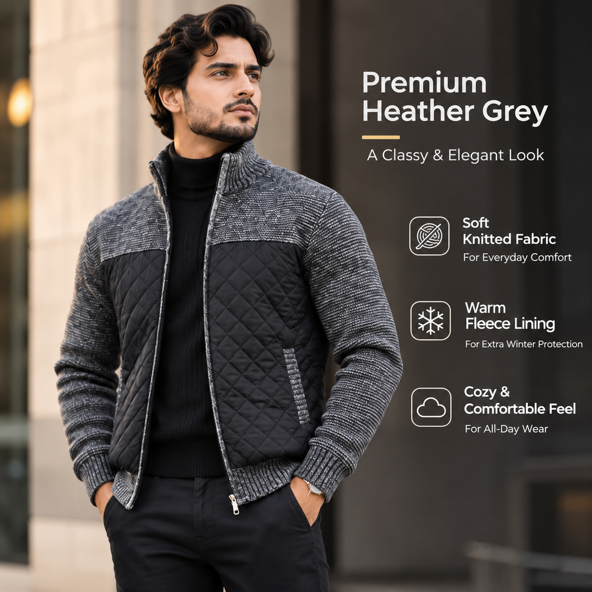 UrbanShield™ Premium Quilted Knit Winter Jacket 24