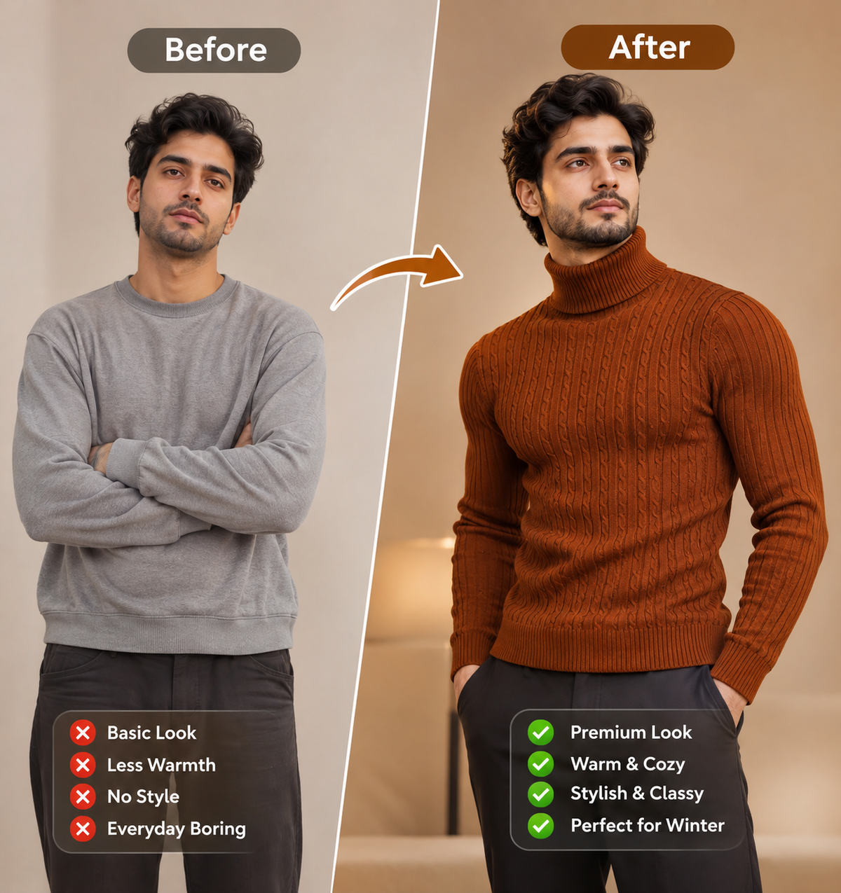 RoyalKnit™ Premium Cable Knit Turtleneck             20 sweater