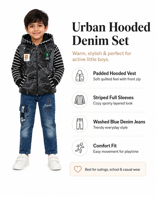 🖤 Urban Edge Hooded Denim Set