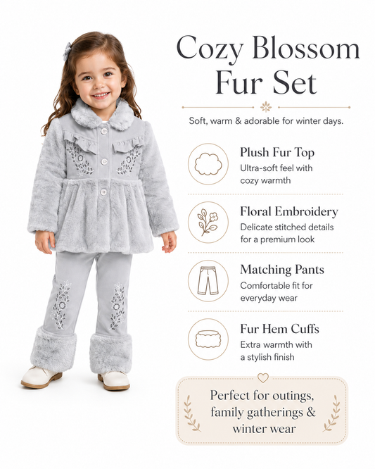 🌸 Cozy Blossom Fur Set