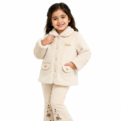 Cream Teddy Blossom Winter Set 🤍
