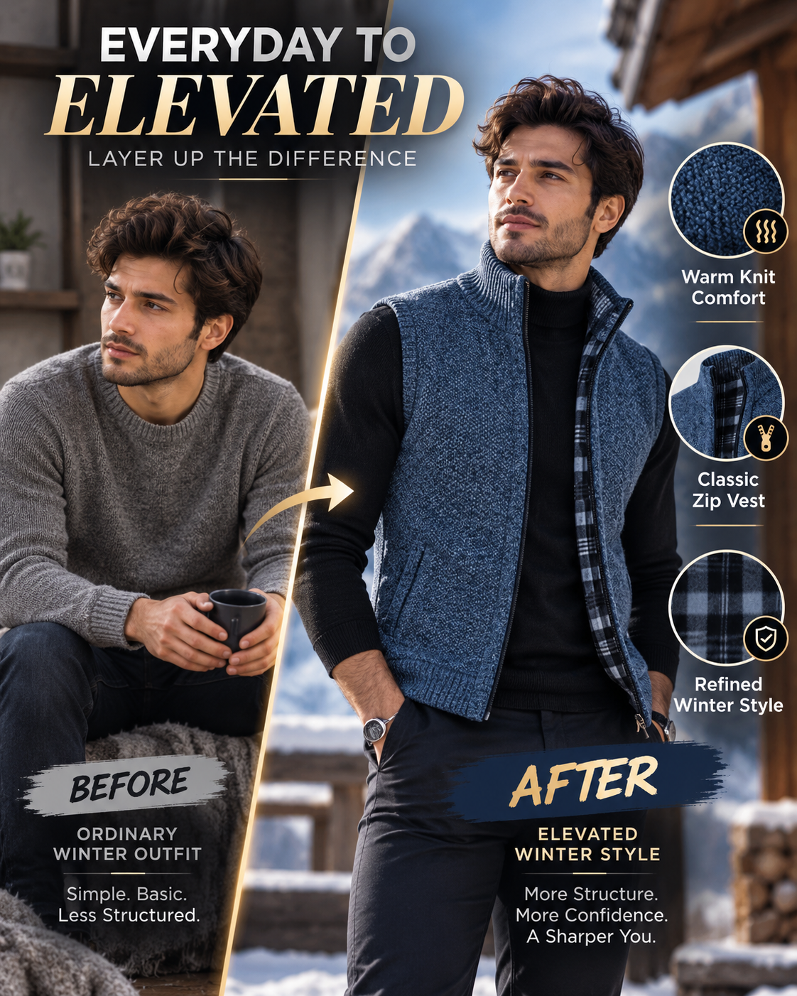 UrbanFlex™ Premium Knitted Full-Zip Winter        15  Sweater