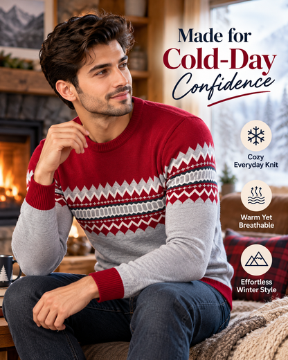 NordicVibe™ Premium Geometric Knit Winter             16 Sweater
