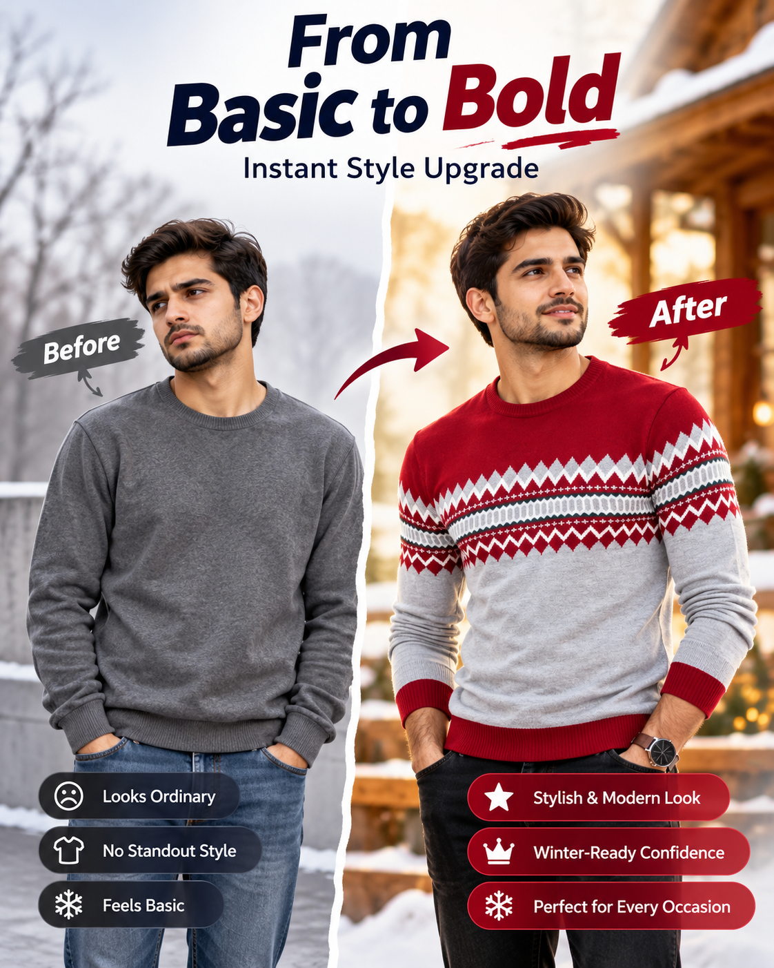 NordicVibe™ Premium Geometric Knit Winter             16 Sweater