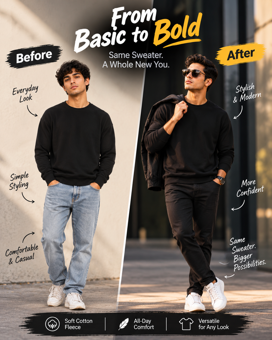 UrbanEssentials™ Premium Cotton Fleece                     18 sweater