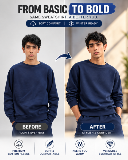 UrbanEase™ Premium Cotton Fleece Winter          19 Sweater