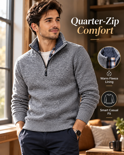 NordicWarm™ Premium Fleece-Lined Quarter-Zip             23 Sweater