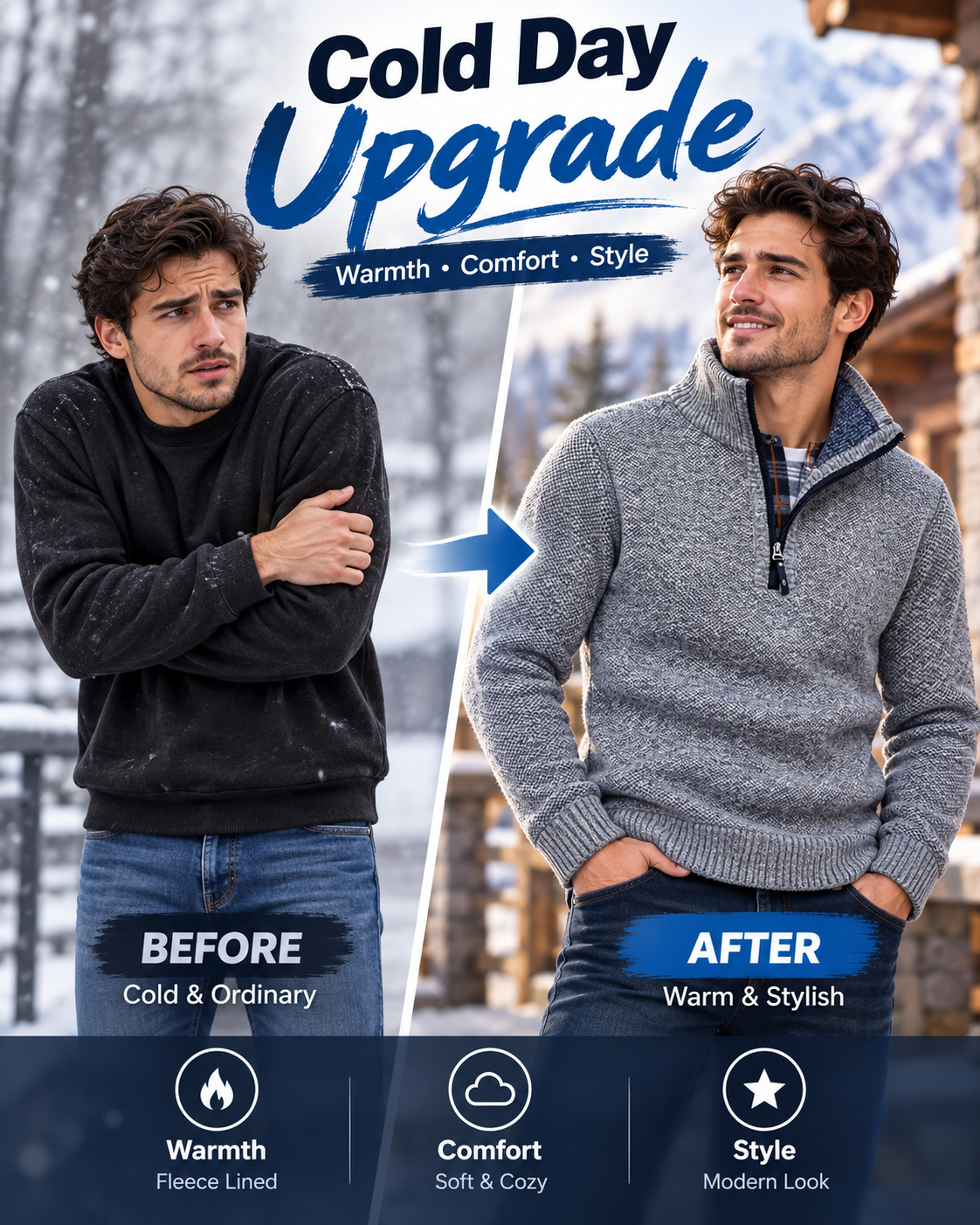 NordicWarm™ Premium Fleece-Lined Quarter-Zip             23 Sweater