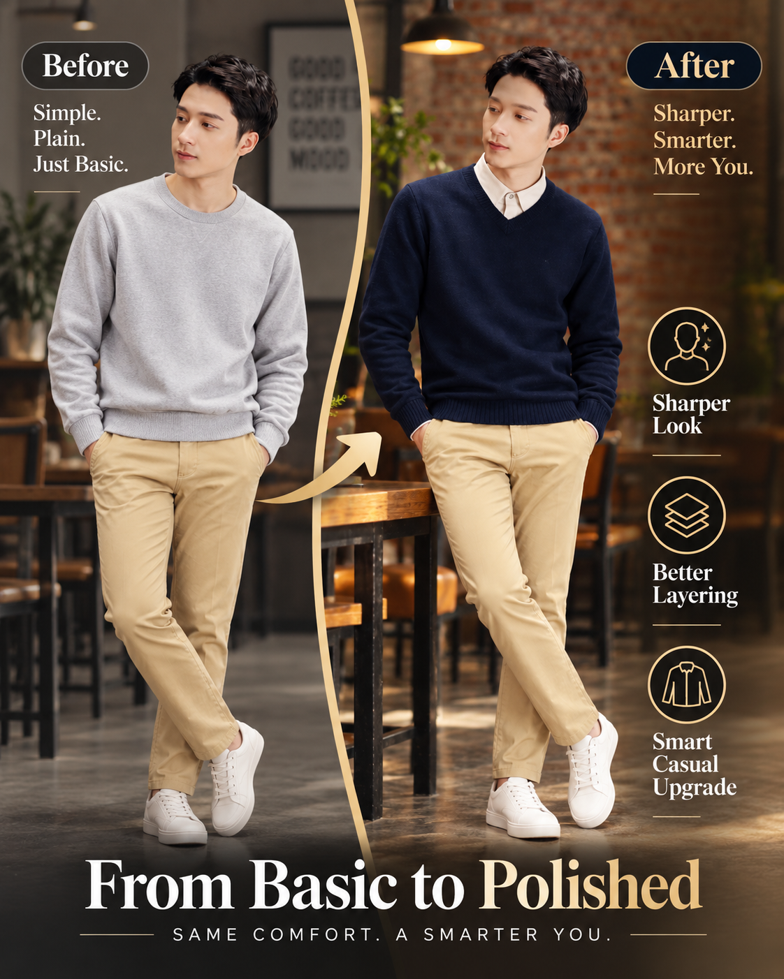Men’s Premium Navy Blue V-Neck Slim Fit Knitted          28 Sweater