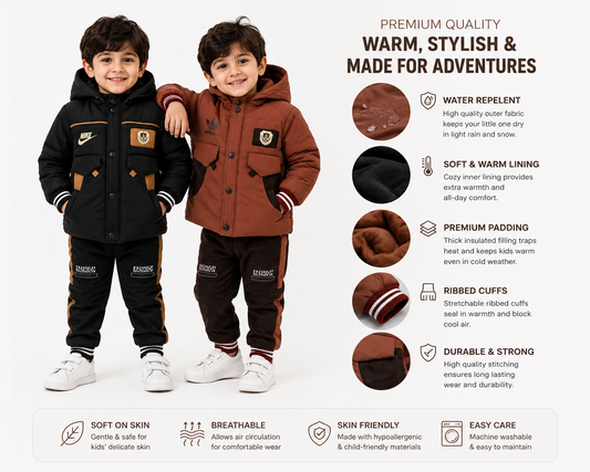🧥 Premium Hooded Winter Puffer Set ❄️