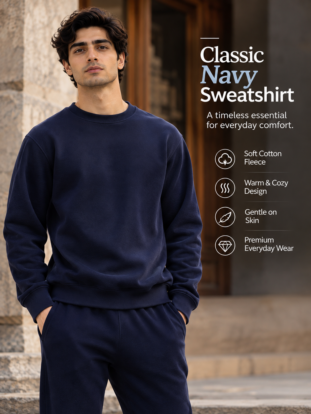 UrbanEase™ Premium Cotton Fleece Winter          19 Sweater