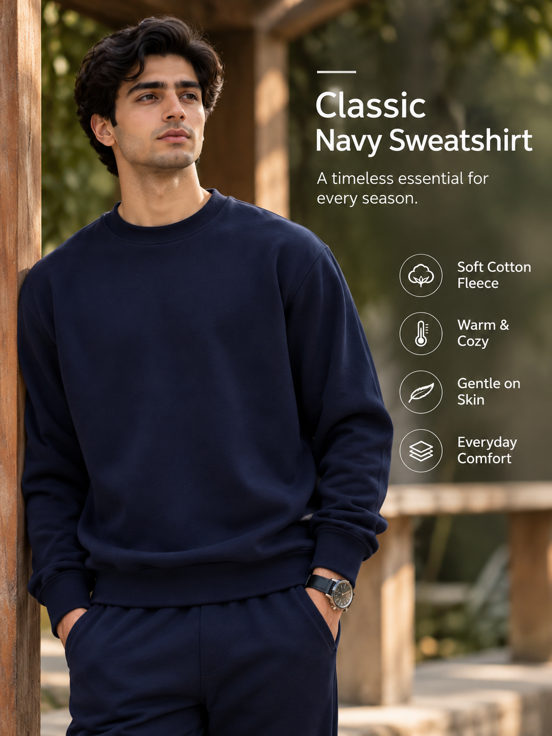 UrbanEase™ Premium Cotton Fleece Winter          19 Sweater
