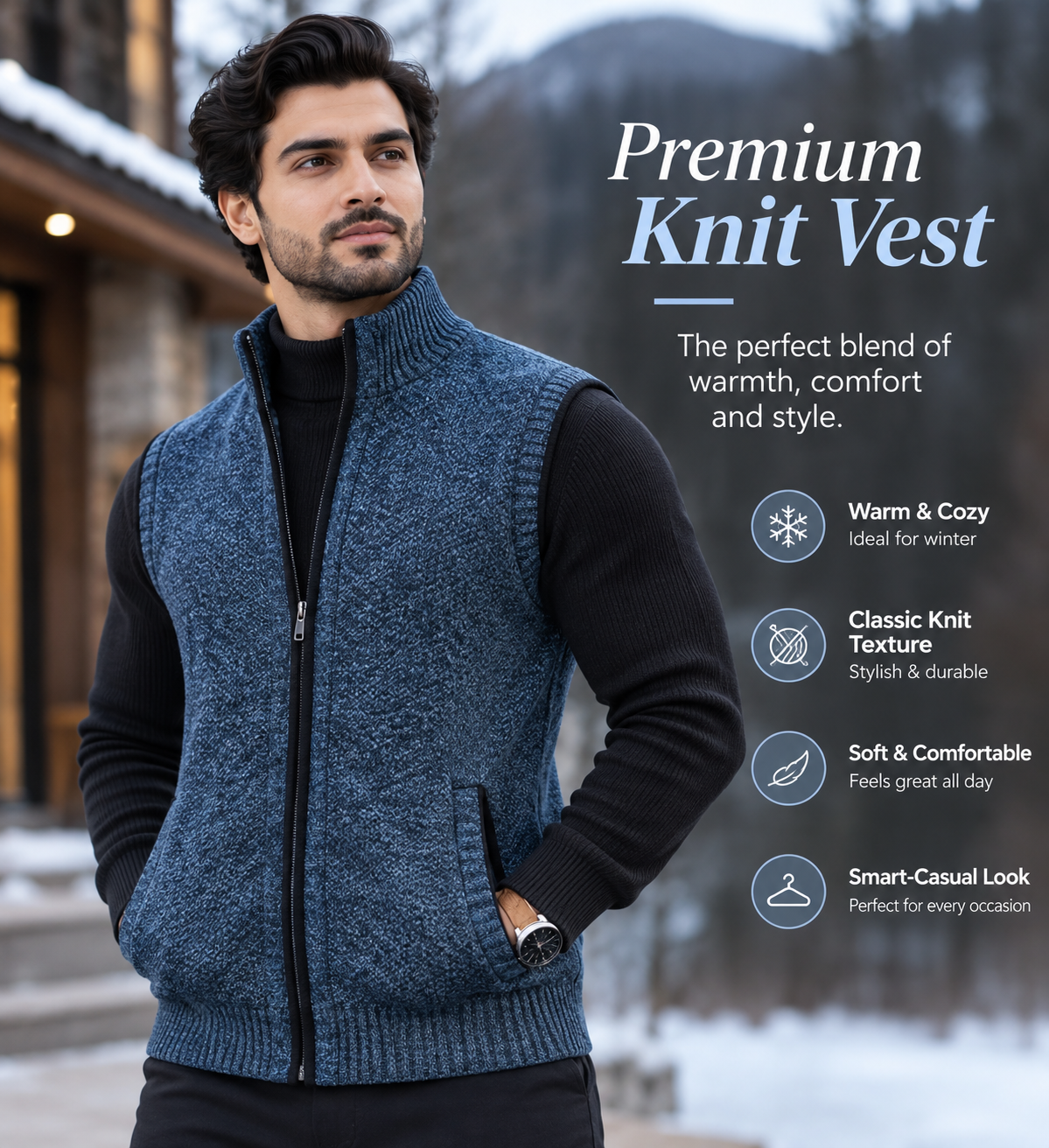 UrbanFlex™ Premium Knitted Full-Zip Winter        15  Sweater