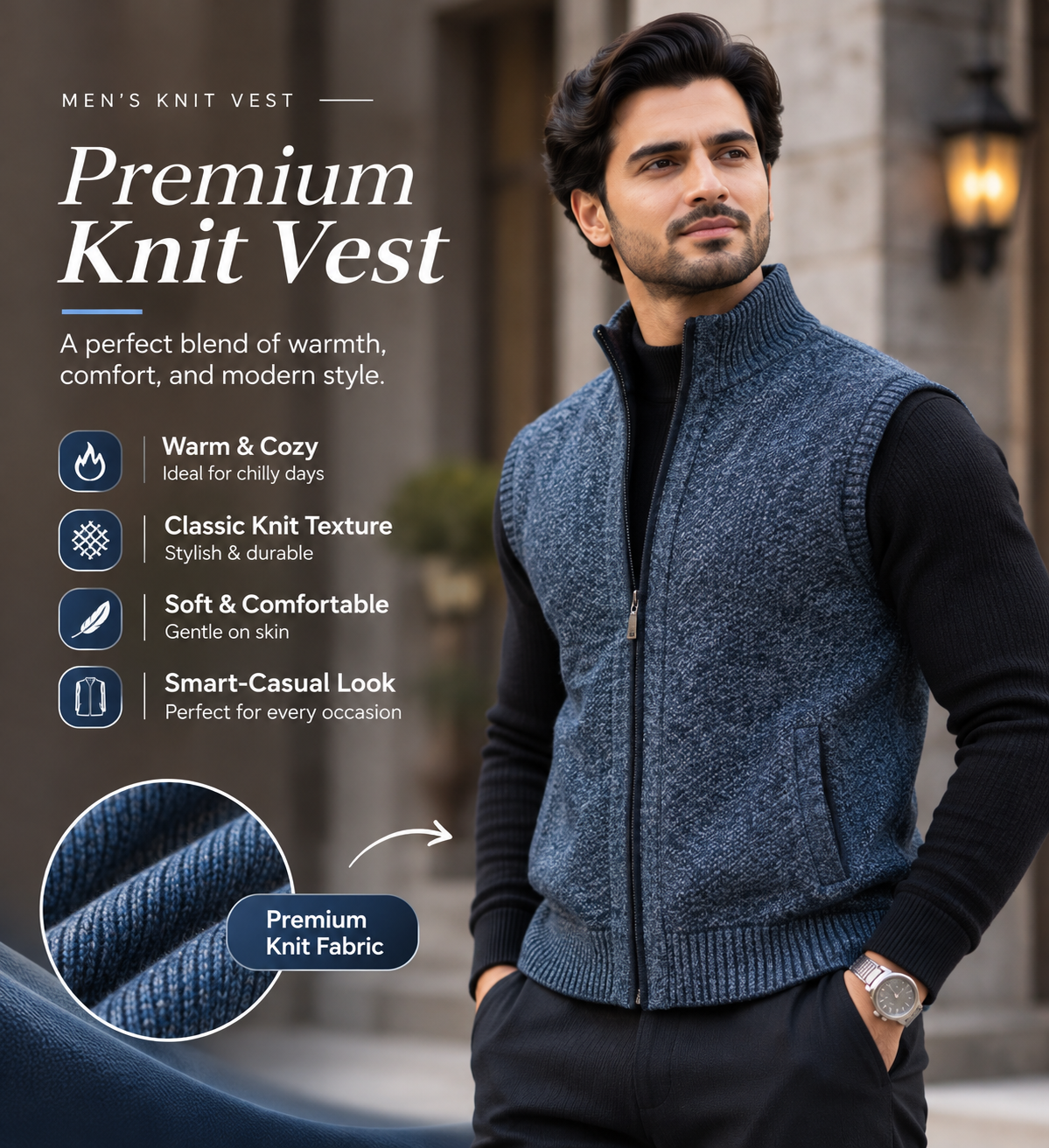 UrbanFlex™ Premium Knitted Full-Zip Winter        15  Sweater