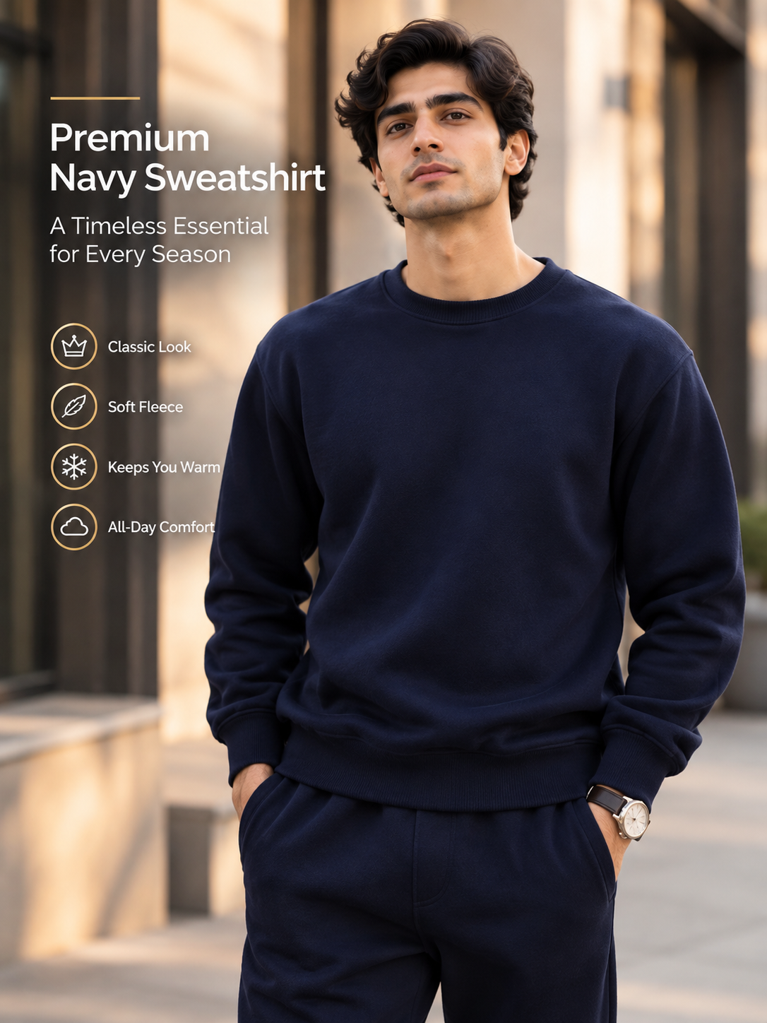 UrbanEase™ Premium Cotton Fleece Winter          19 Sweater